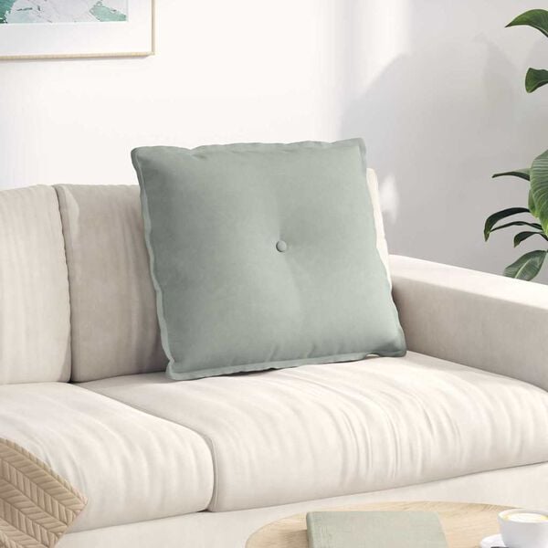 vidaXL Podu&scaron;ka na chrb&aacute;t Svetlosiv&aacute; 60 x 50 cm Kord&uacute;rov&aacute; tkanina