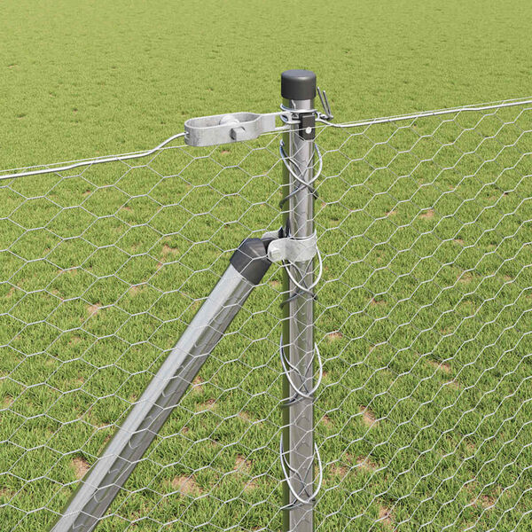 vidaXL Stĺp na plot. Strieborn&aacute; 25 x 1,4 m (25 mm sieť) Oceľ