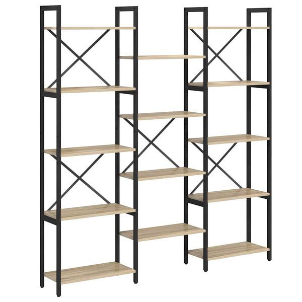 vidaXL Reg&aacute;l na knihy Sonoma dub 156 x 25 x 167 cm Kompozitn&eacute; drevo