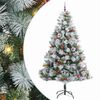 vidaXL Umel&yacute; vianočn&yacute; stromček Zelen&aacute; a biela 240 cm PVC, kov a plast