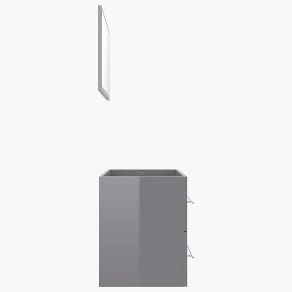 vidaXL 2-dielna s&uacute;prava k&uacute;peľňov&eacute;ho n&aacute;bytku leskl&aacute; siv&aacute; drevotrieska