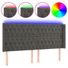 vidaXL Čelo postele s LED tmavosiv&eacute; 183x16x118/128 cm zamat