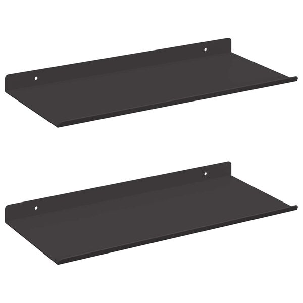 vidaXL Z&aacute;vesn&aacute; polica N&aacute;stenn&yacute; 2 pcs Čierny 40 x 17,5 x 2,5 cm Oceľ