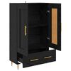vidaXL Highboard Čierny dub 69,5 x 31 x 115 cm Kompozitn&eacute; drevo