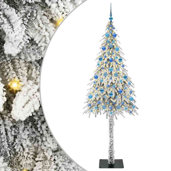 vidaXL Vianočný stromček s 300 LED-i Biela 210 cm PE a oceľ