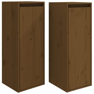vidaXL N&aacute;stenn&eacute; skrinky 2 ks medovo-hned&eacute; 30x30x80 cm mas&iacute;vna borovica