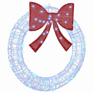 vidaXL Veniec s 60 LED-i Modrá 75 cm Akryl