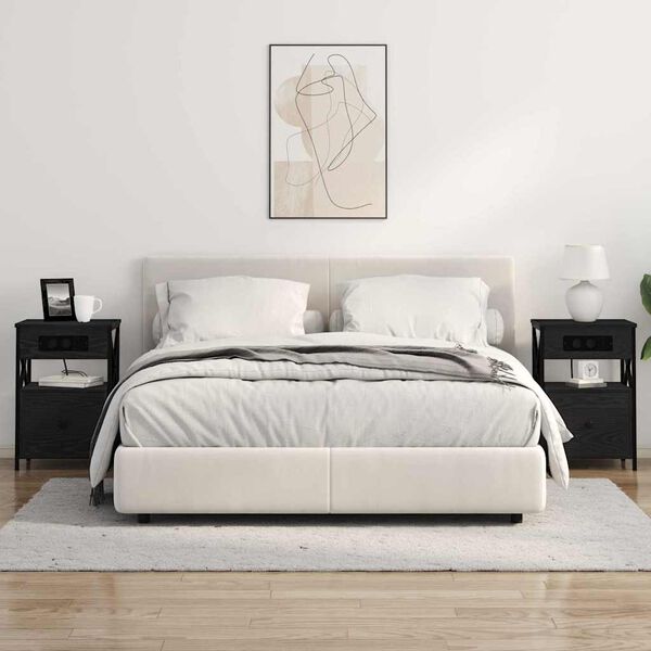 vidaXL Nočn&yacute; stol&iacute;k Čierny dub 40 x 31 x 60 cm Kompozitn&eacute; drevo