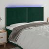 vidaXL Čelo postele s LED tmavozelen&eacute; 180x5x118/128 cm zamat