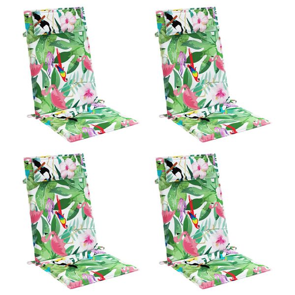 vidaXL Podušky na stoličky s vysokým operadlom 4 ks viacfarebné látka