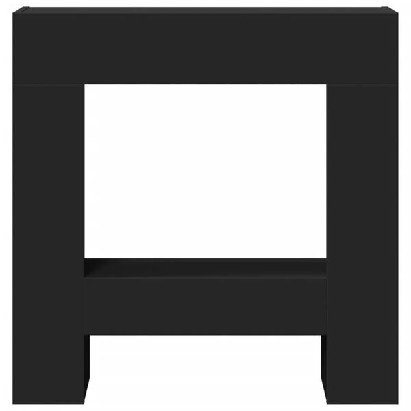 vidaXL Obloženie krbu čierne 81x18x82 cm kompozitn&eacute; drevo