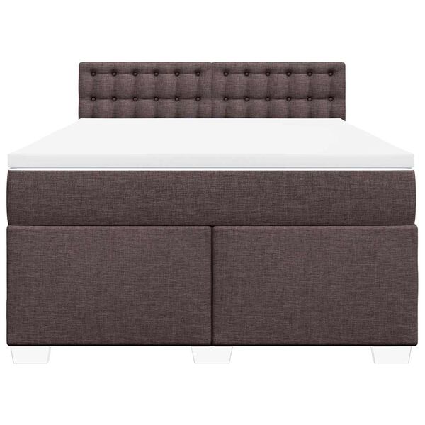 vidaXL Boxspring posteľ s matracom tmavohned&aacute; 140x190 cm l&aacute;tka