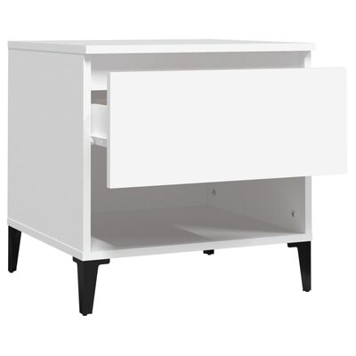 vidaXL Bočný stolík biely 50x46x50 cm spracované drevo