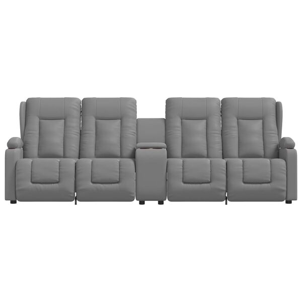 vidaXL 4-miestne sklápacie masážne kreslo+držiaky na poháre, sivé