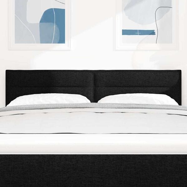 vidaXL LED hlavov&aacute; doska so svetlami LED di&oacute;dy Čierna 144 cm Polyester