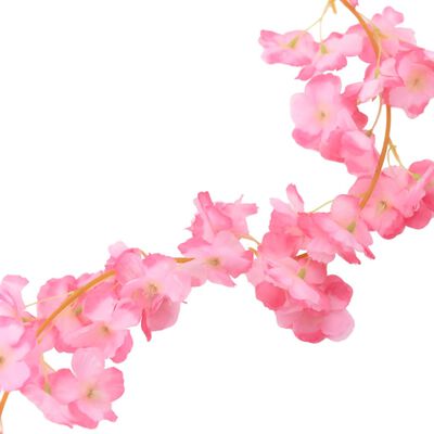 vidaXL Umelé kvetinové girlandy 6 ks, tmavoružové 180 cm