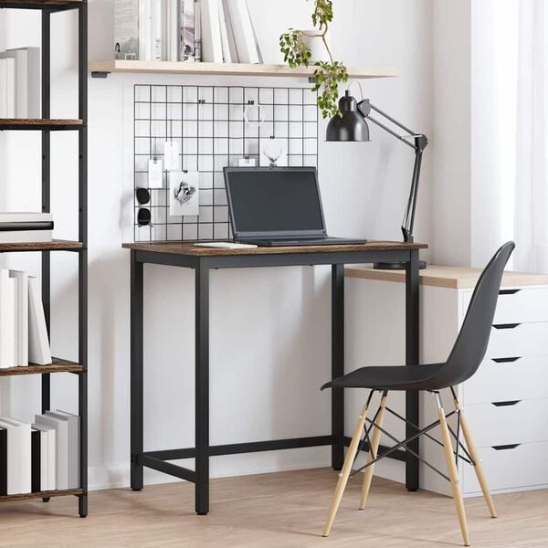 vidaXL st&ocirc;l Dymov&aacute; dub 100 x 50 x 76,5 cm Inžinierske drevo a oceľ