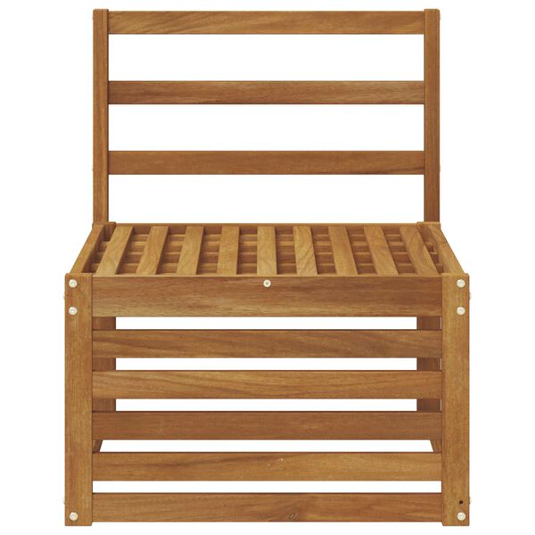 vidaXL Z&aacute;hradn&aacute; stredn&aacute; sedačka Pevn&eacute; ak&aacute;ciov&eacute; drevo Pr&iacute;rodn&aacute;