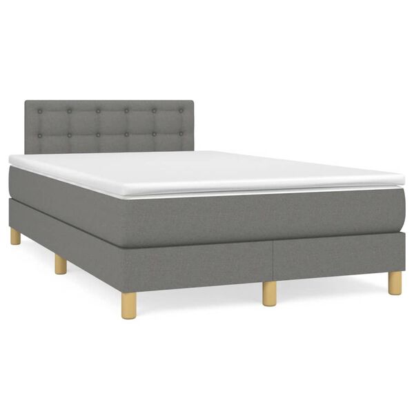 vidaXL Boxspring posteľ s matracom, tmavosiv&aacute; 120x190 cm, l&aacute;tka