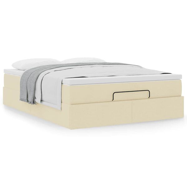 VidaXL Osmansk&aacute; posteľ s kr&eacute;mov&yacute;m matracom 140x190cm L&aacute;tka