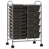 vidaXL Mobiln&yacute; &uacute;ložn&yacute; voz&iacute;k XXL s 15 z&aacute;suvkami čierny plastov&yacute;