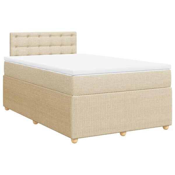 vidaXL Boxspring posteľ s matracom kr&eacute;mov&yacute; 120x200 cm l&aacute;tka