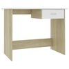 vidaXL Stôl biely a dub sonoma 100x50x76 cm drevotrieska