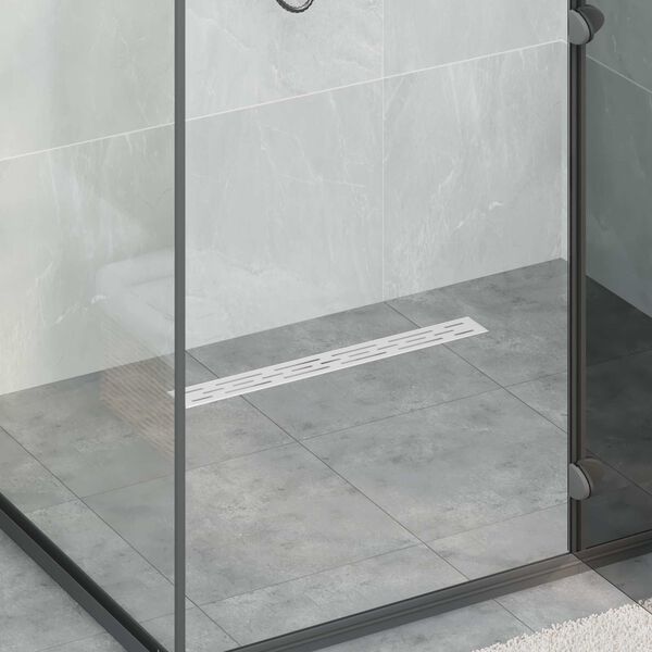 vidaXL Sprchov&yacute; odtok s sklen&yacute;m krytom a 360&deg; sif&oacute;nom Strieborn&aacute; 60 cm