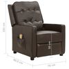 vidaXL Zdvíhacie masážne kreslo, hnedé, lesklá umelá koža