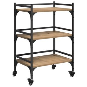 vidaXL Kuchynsk&yacute; voz&iacute;k Remeseln&yacute; dub 50 x 35 x 75.5 cm