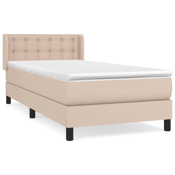 vidaXL Boxspring posteľ s matracom kapuč&iacute;nov&aacute; 100x200 cm umel&aacute; koža