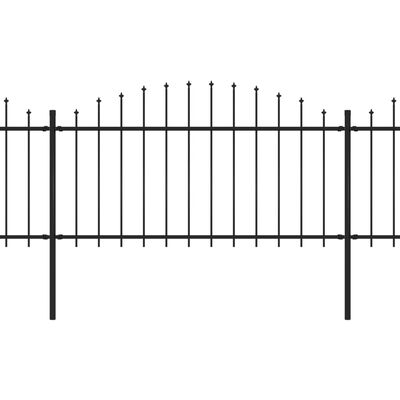 vidaXL Záhradný plot s hrotmi, oceľ (1,25-1,5)x3,4 m, čierny