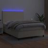 vidaXL Boxspring posteľ s matracom a LED kr&eacute;mov&aacute; 140x190 cm umel&aacute; koža