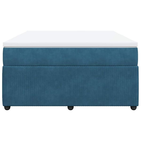 vidaXL Posteľn&yacute; r&aacute;m boxsping s matracom tmavomodr&yacute; 160x200 cm zamat