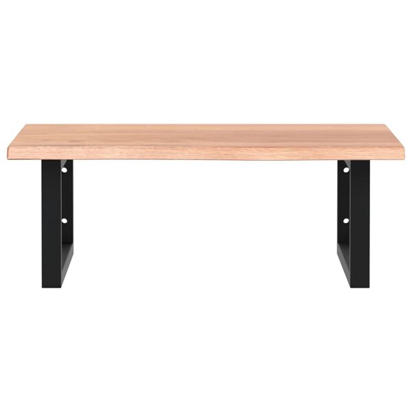 vidaXL Polica pod um&yacute;vadlo, n&aacute;stenn&aacute;, oceľ a dubov&yacute; mas&iacute;v