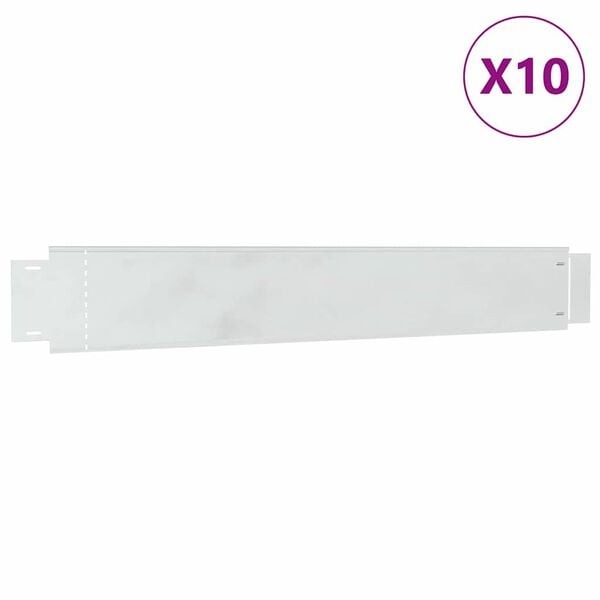 vidaxl Obrubník trávnika 10 pcs Sivá 14 x 100 cm Oceľ