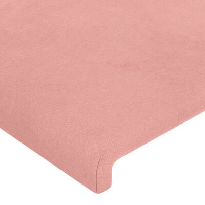 vidaXL Čelo postele s LED ružové 93x16x78/88 cm zamat