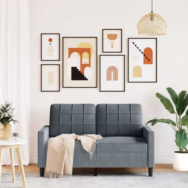 vidaXL 2-miestna pohovka tmavosiv&aacute; 120 cm zamat