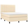 vidaXL Posteľn&yacute; r&aacute;m boxspring s matracom kr&eacute;mov&yacute; 140x200 cm l&aacute;tka