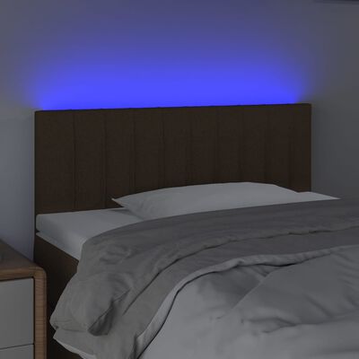 vidaXL Čelo postele s LED tmavohendé 80x5x78/88 cm látka