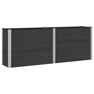 vidaXL Vyv&yacute;&scaron;en&yacute; z&aacute;hradn&yacute; z&aacute;hon Čierna 250 x 50 x 91 cm WPC a hlin&iacute;k