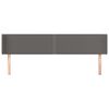 vidaXL Čelo postele so z&aacute;hybmi siv&eacute; 203x16x78/88 cm umel&aacute; koža