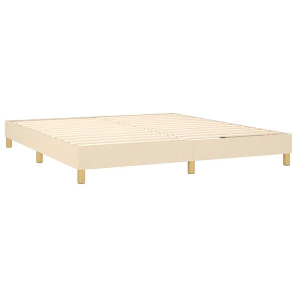 vidaXL Posteľn&yacute; r&aacute;m boxspring s matracom kr&eacute;mov&yacute; 180x200 cm l&aacute;tka