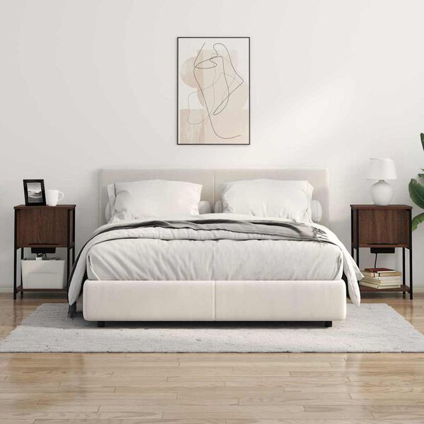 vidaXL Nočný stolík Hnedý dub 38 x 31 x 61 cm Kompozitné drevo