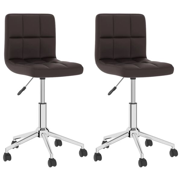 vidaXL Otočn&eacute; jed&aacute;lensk&eacute; stoličky 2 ks hned&eacute; umel&aacute; koža