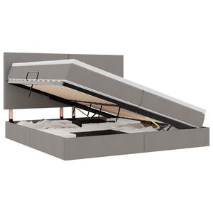 vidaXL Postel s &uacute;ložn&yacute;m prostorem a matrac&iacute; Sivohned&aacute; 200 x 200 cm