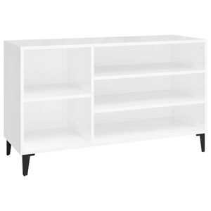 vidaXL Botn&iacute;k leskl&yacute; biely 102x36x60 cm spracovan&eacute; drevo