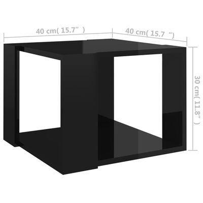 vidaXL Konferenčný stolík lesklý čierny 40x40x30 cm drevotrieska