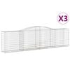 vidaXL Obl&uacute;kov&eacute; gabi&oacute;nov&eacute; ko&scaron;e 3ks 400x50x100/120cm pozinkovan&eacute; železo