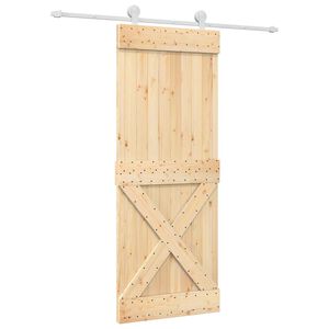 vidaXL Posuvn&eacute; dvere 80 x 210 cm Mas&iacute;vne borovicov&eacute; drevo (neupraven&eacute;)